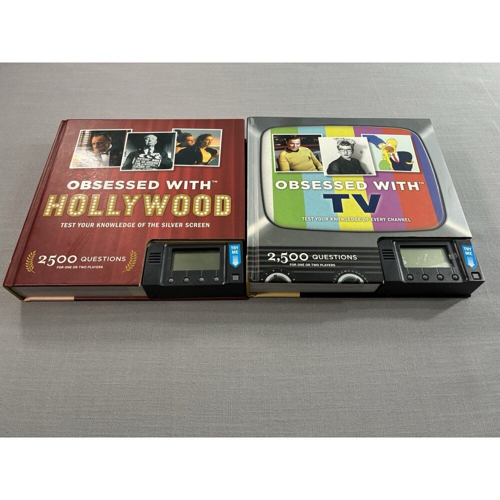 Obsessed With TV + Hollywood Electronic Trivia Game Books Bundle 2500 Questions